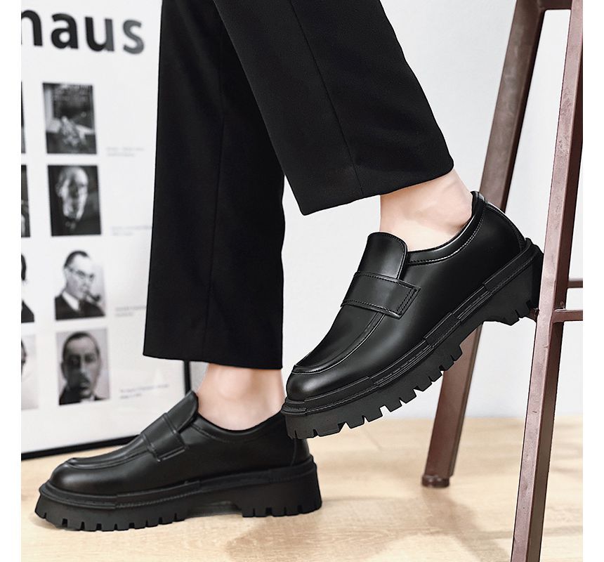 Tanzanite - Effen platform loafers / veterschoenen van imitatieleer