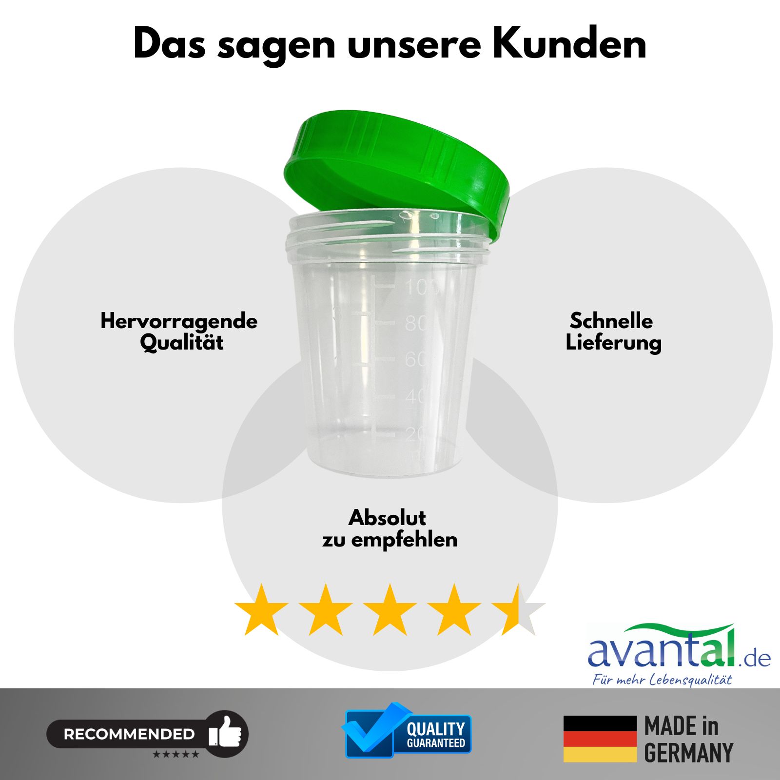 avantal® Urinbecher bis 100 ml graduiert