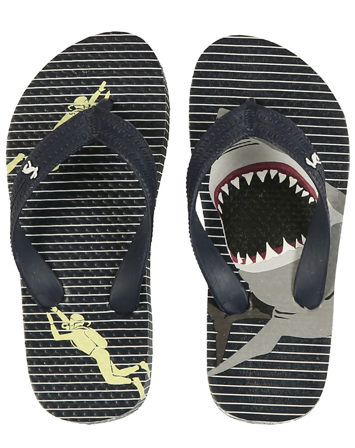 Zehentrenner SHARK gestreift in blau