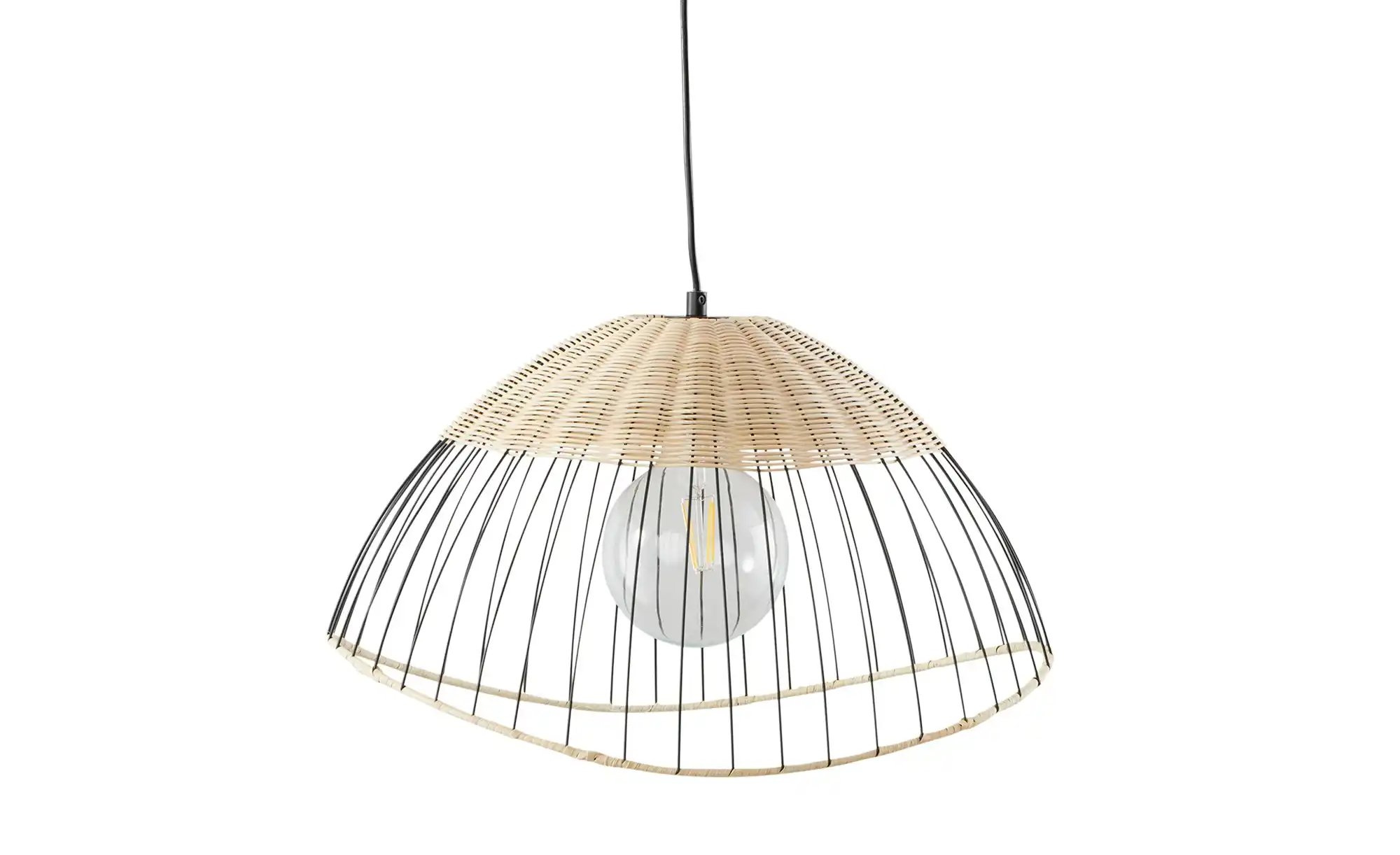 Paul Neuhaus Pendelleuchte, 1-flammig, Rattan