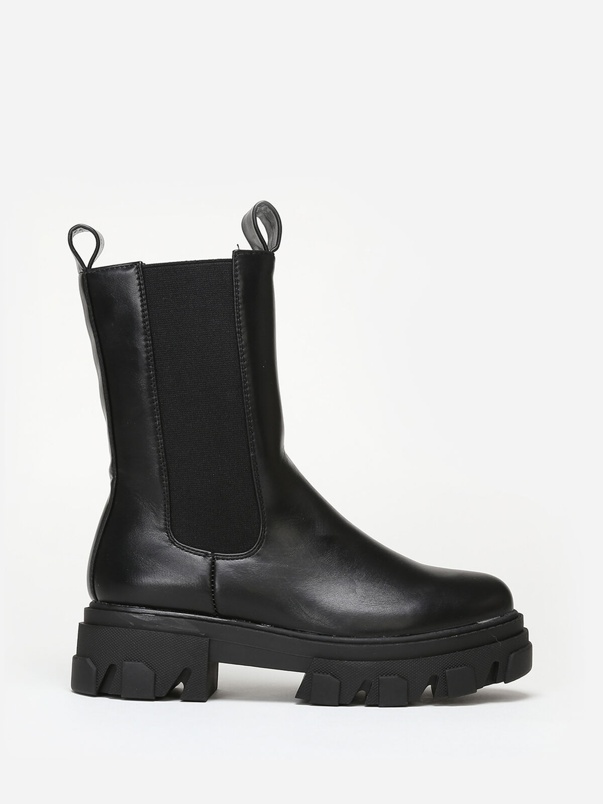 Bottines style chelsea à semelle crantée- Noir