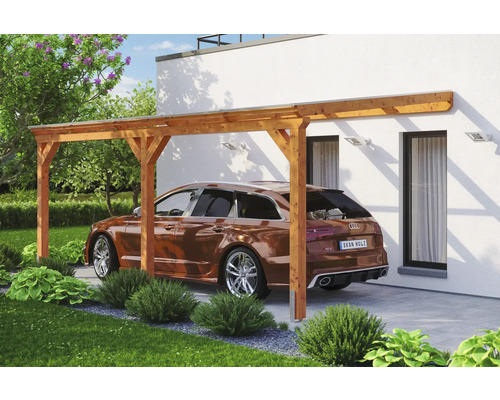 SKAN HOLZ Vogtland enkele carport met paalankers 300x541 cm licht eiken