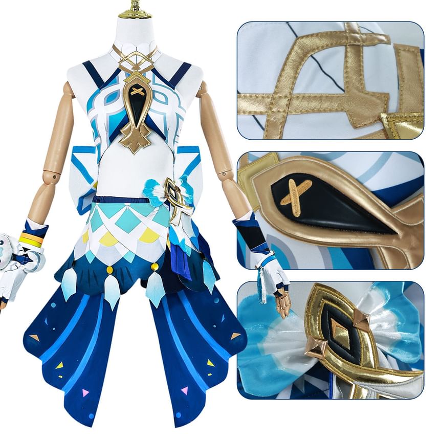 Custaplayu - Genshin Impact Mualani Cosplaykostuum / Pruik / Schoenen / Set