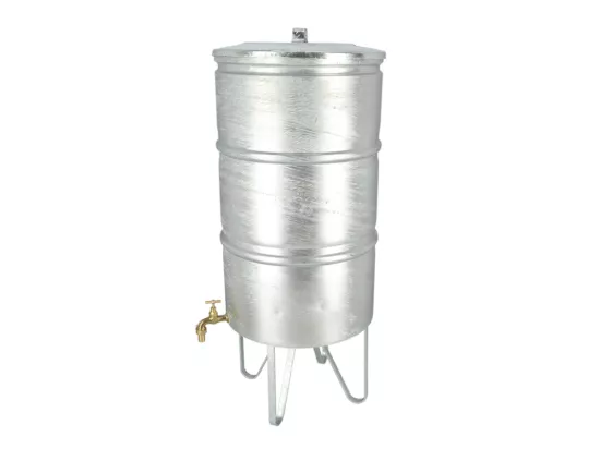 Réservoir d'eau de pluie en zinc - Argenté - L 44,5 x P 57,2 x H 108 cm