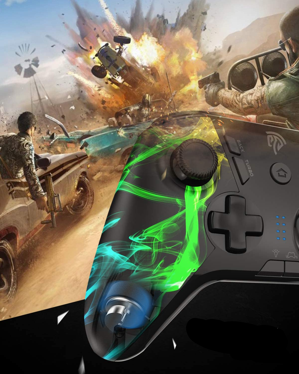 Kabelloser 2.4GHz Wireless Game Controller für Sony PlayStation PS3 / PC / Android (ESM-9110) - Bunt