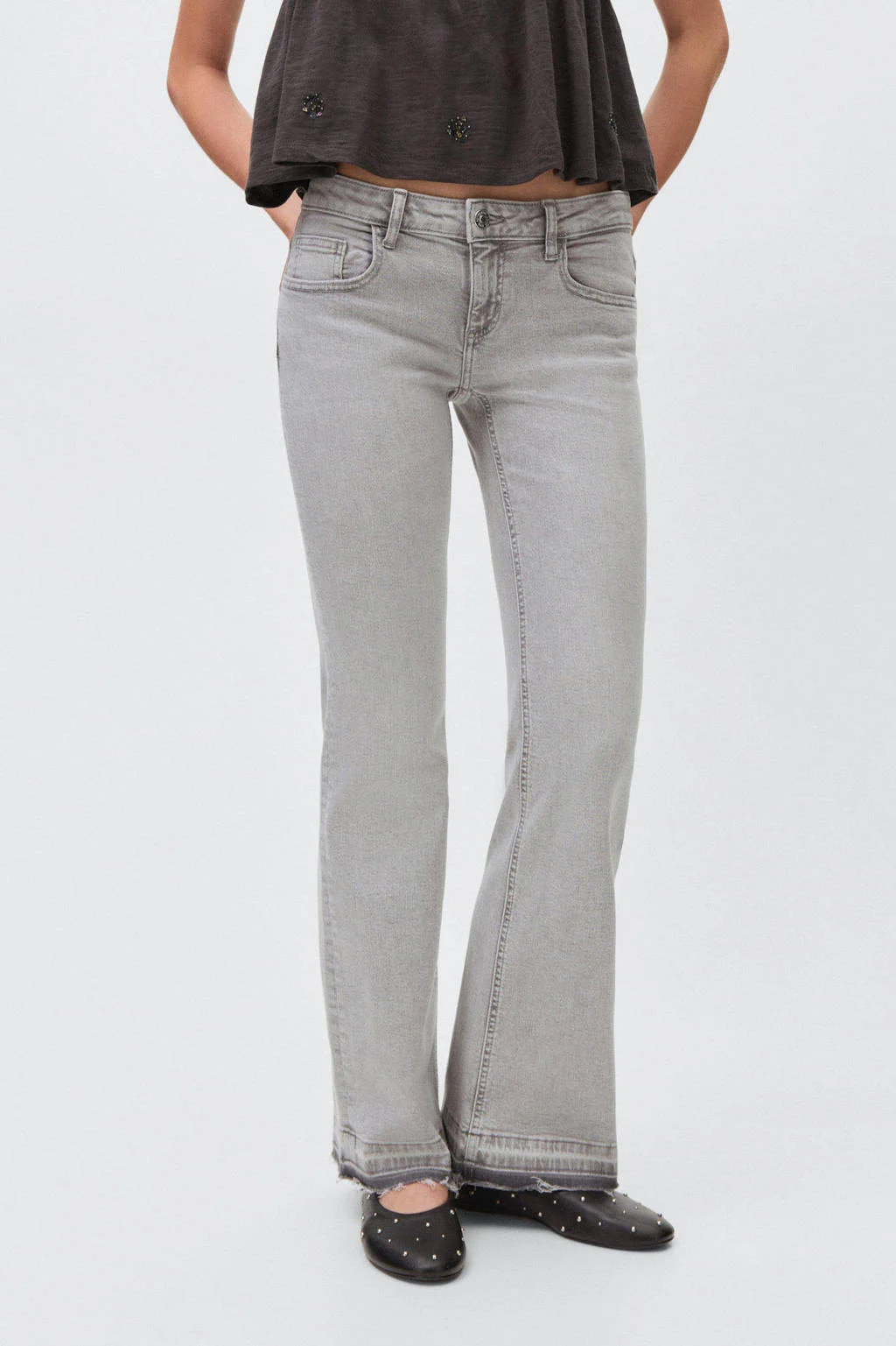 MANGO TEEN flared jeans grijs
