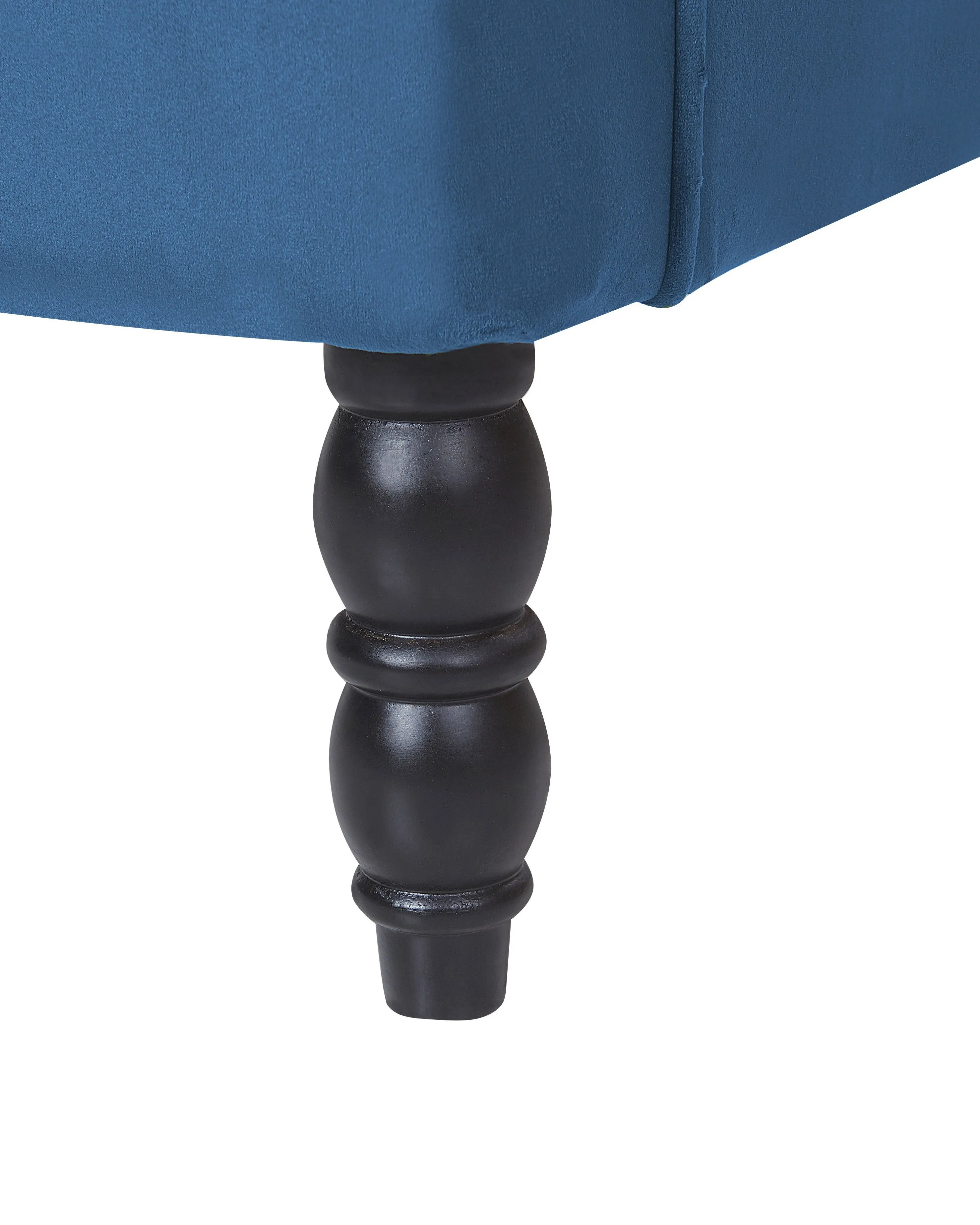 Fauteuil SANDSET met voetenbank Fluweel Donkerblauw