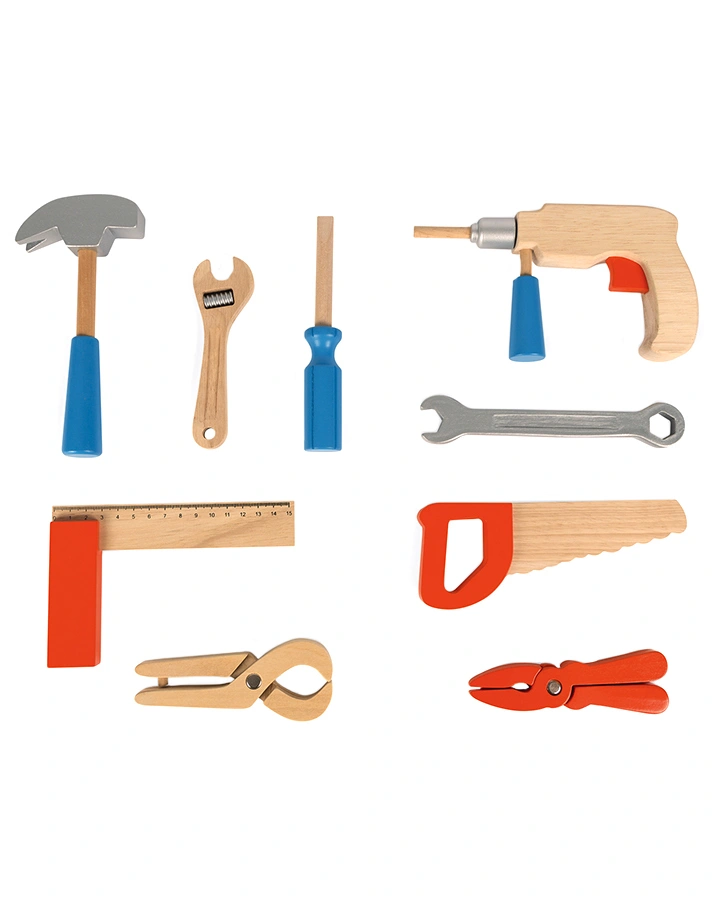 Werkzeugkoffer BRICO ‘KIDS  9-teilig aus Holz