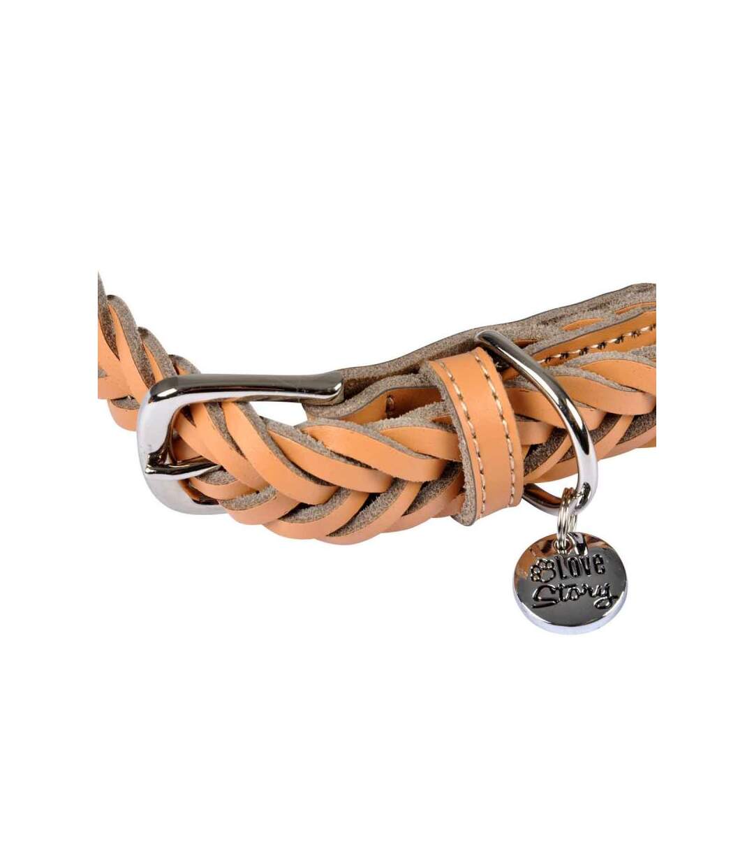 Paris Prix - Collier Pour Chien Réglable tressé 50-70cm Naturel