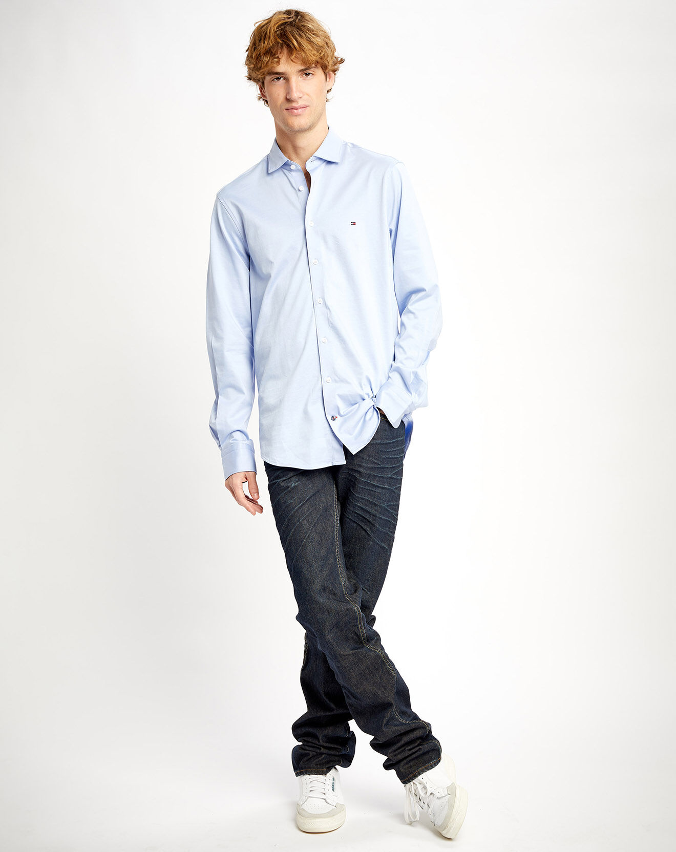 Tommy Hilfiger Chemise slim en Jersey Solid bleu lavande