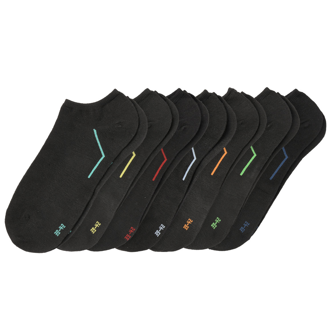 VanVaan 7 Paar Herren Sneaker-Socken in Unifarben schwarz