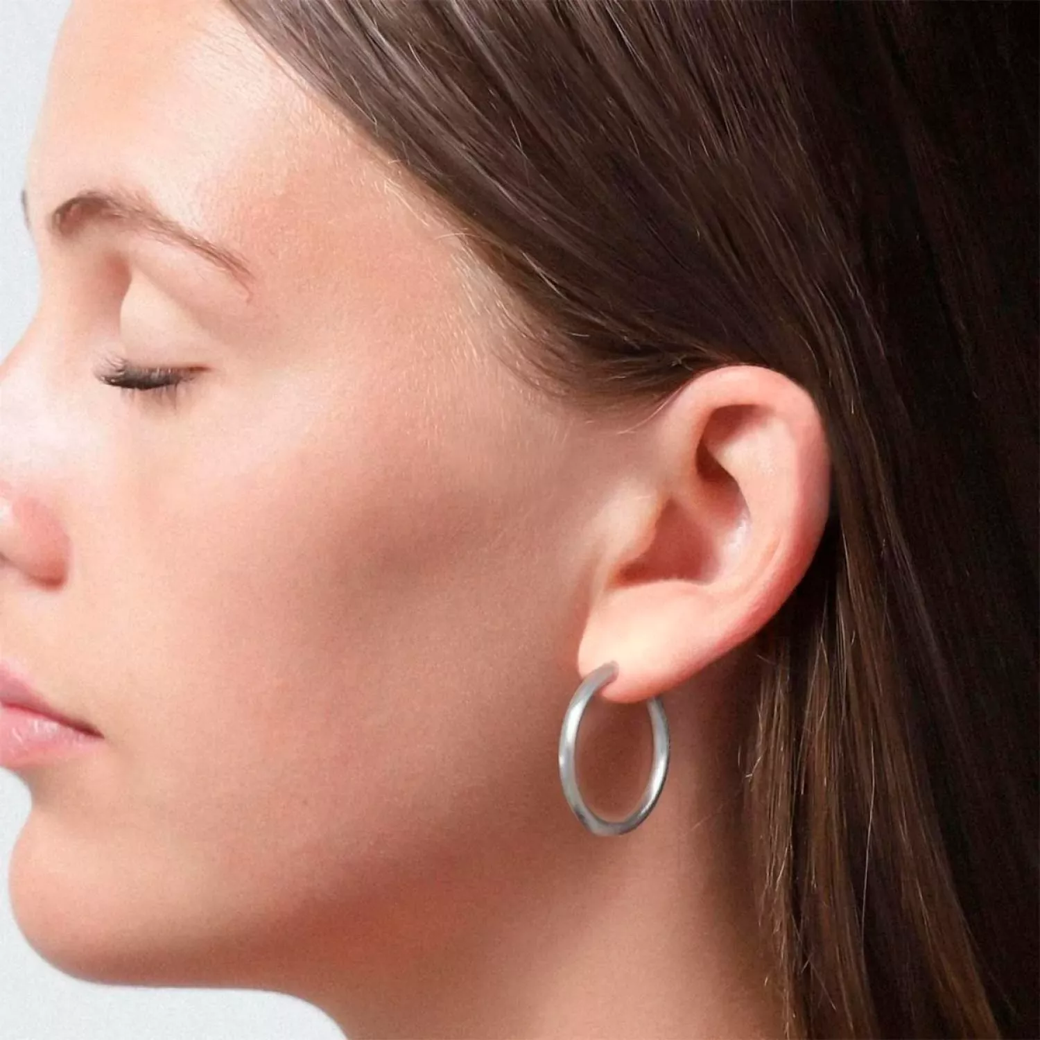 Jane Kønig Slender Hoop Ørering Single Sølv JKSHAW19-S