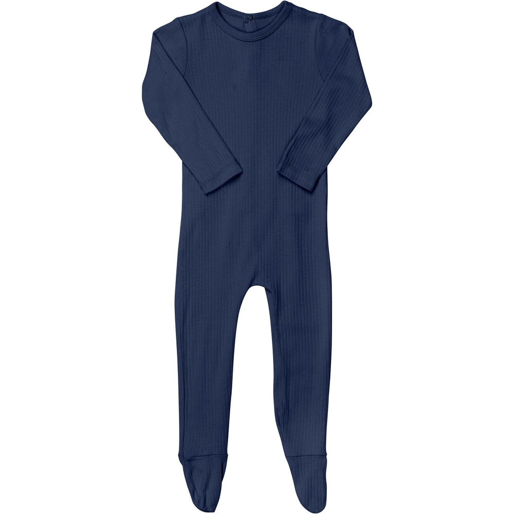 Køb COPENHAGEN COLORS Navy Rib Jersey Natdragt W. Back Opening
