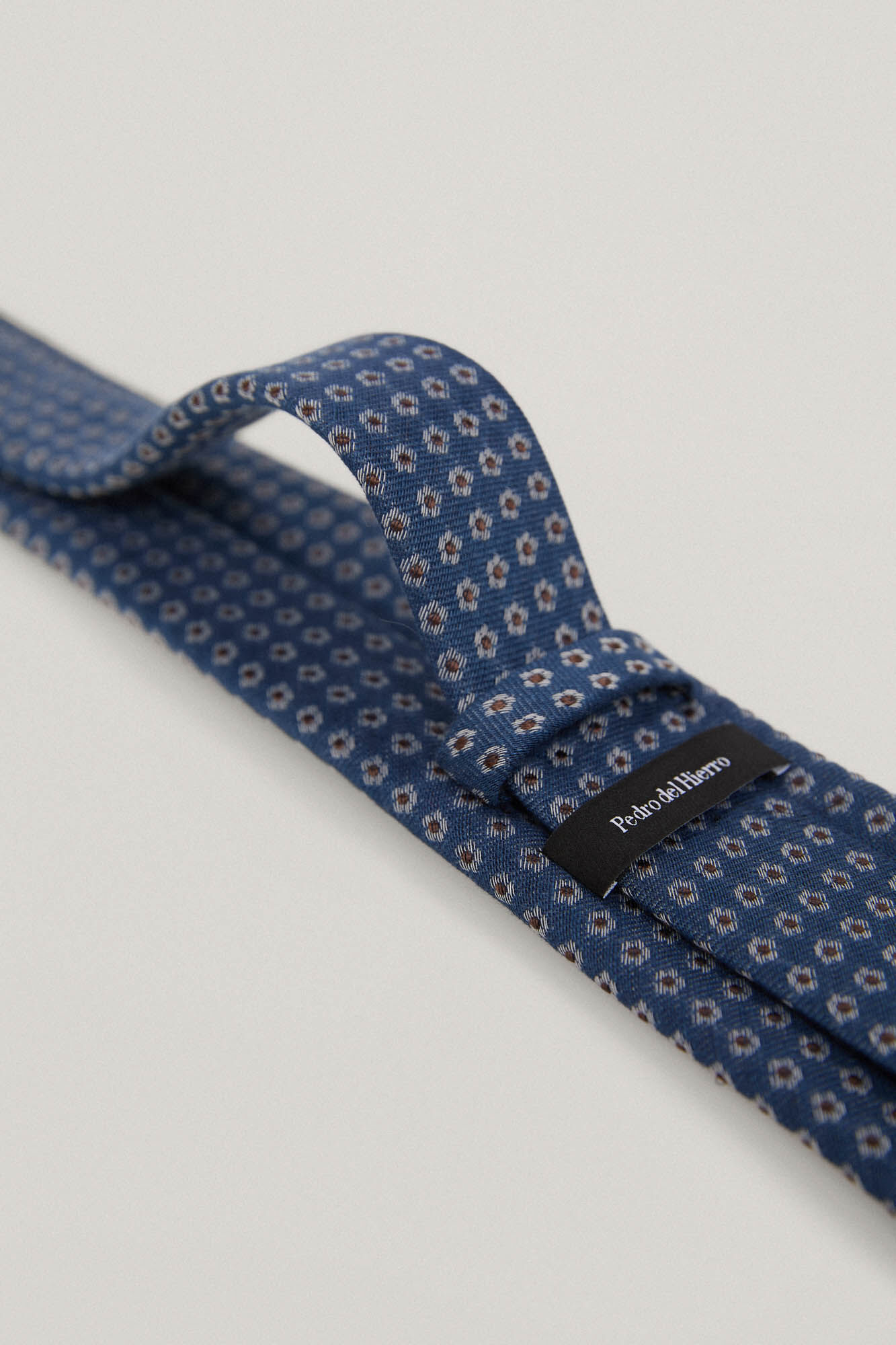 Gravata de linho estampada - Azul