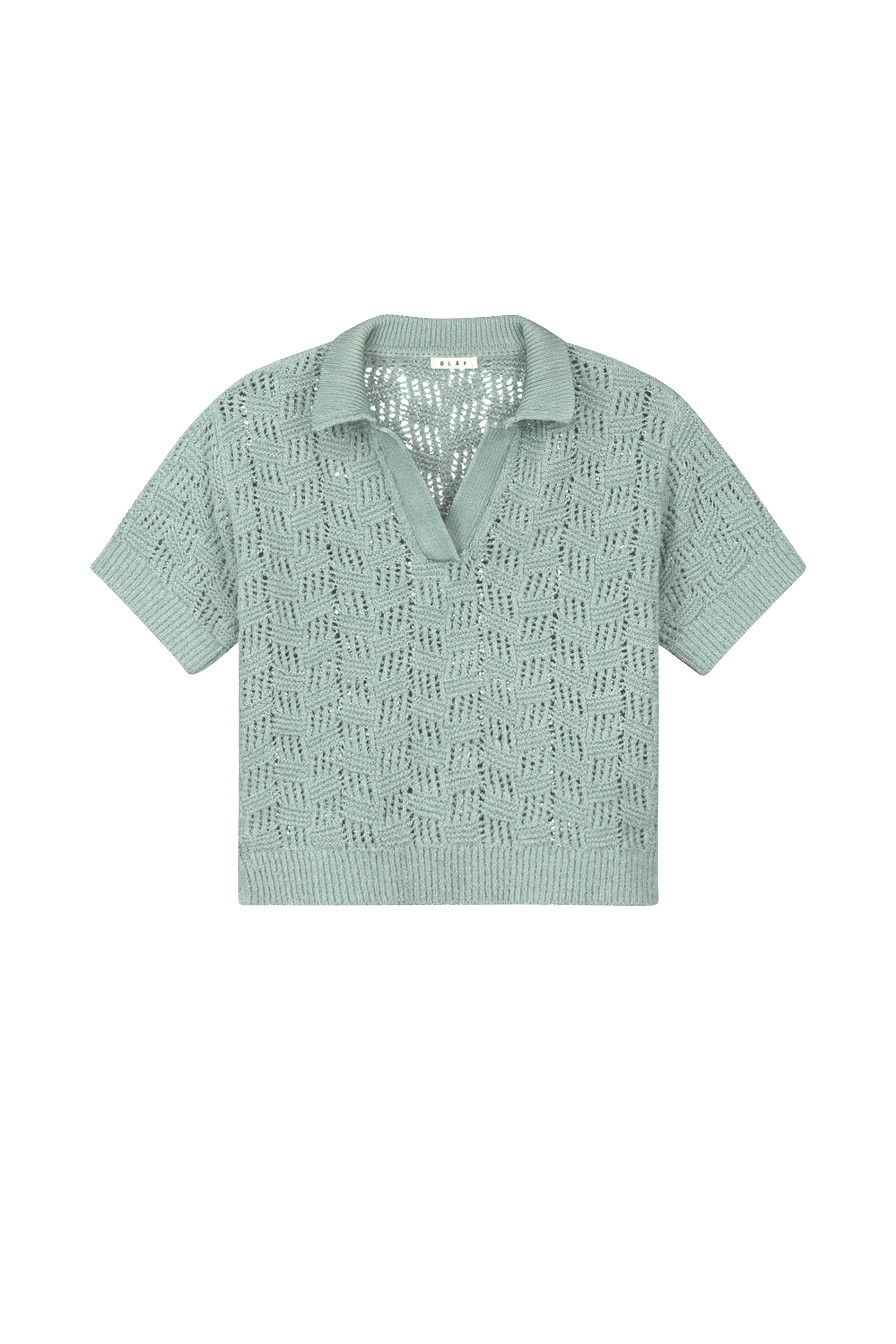 OLAF Polo CHECK KNITTED POLO Bleu