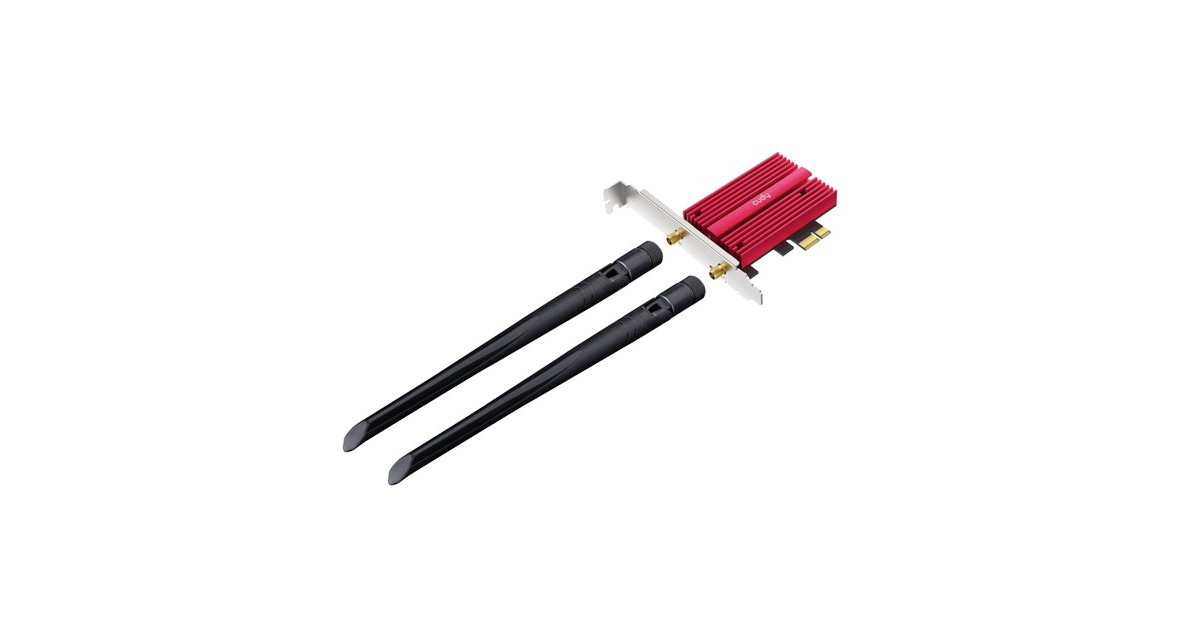 CudyAX5400 Wi-Fi 6E Bluetooth 5.3 PCI-E wlan adapter  (Rood)