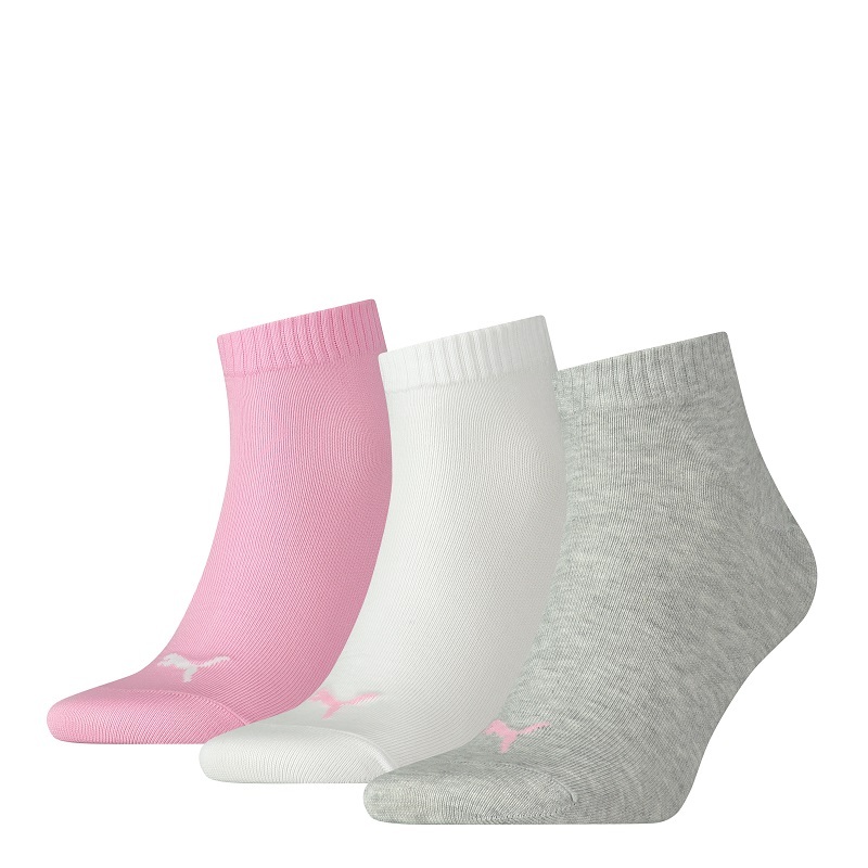 3er Pack PUMA Damen und Herren Socken - pink-weiß-grau - 35/38
