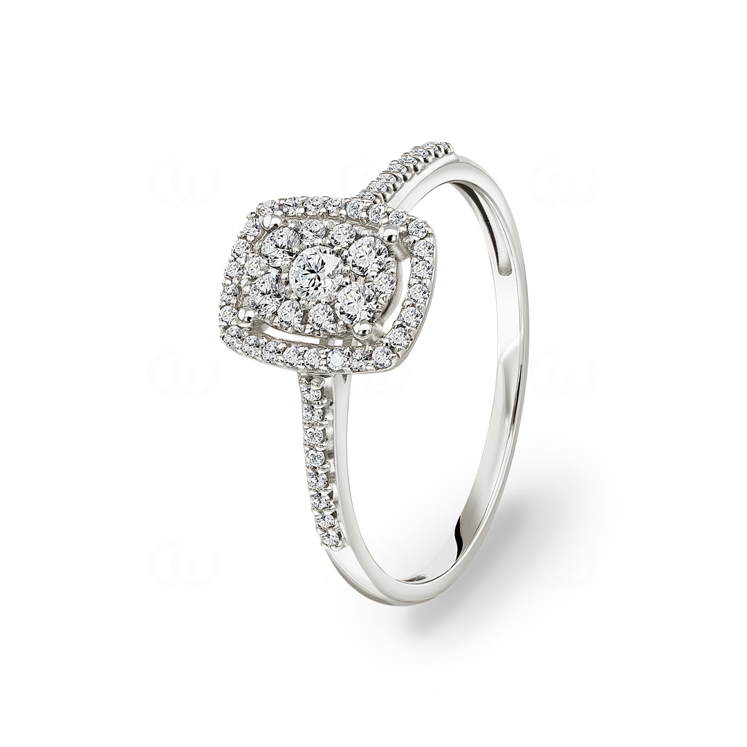 Damenring 750/18 K Weissgold mit Diamanten 0.30ct H/si