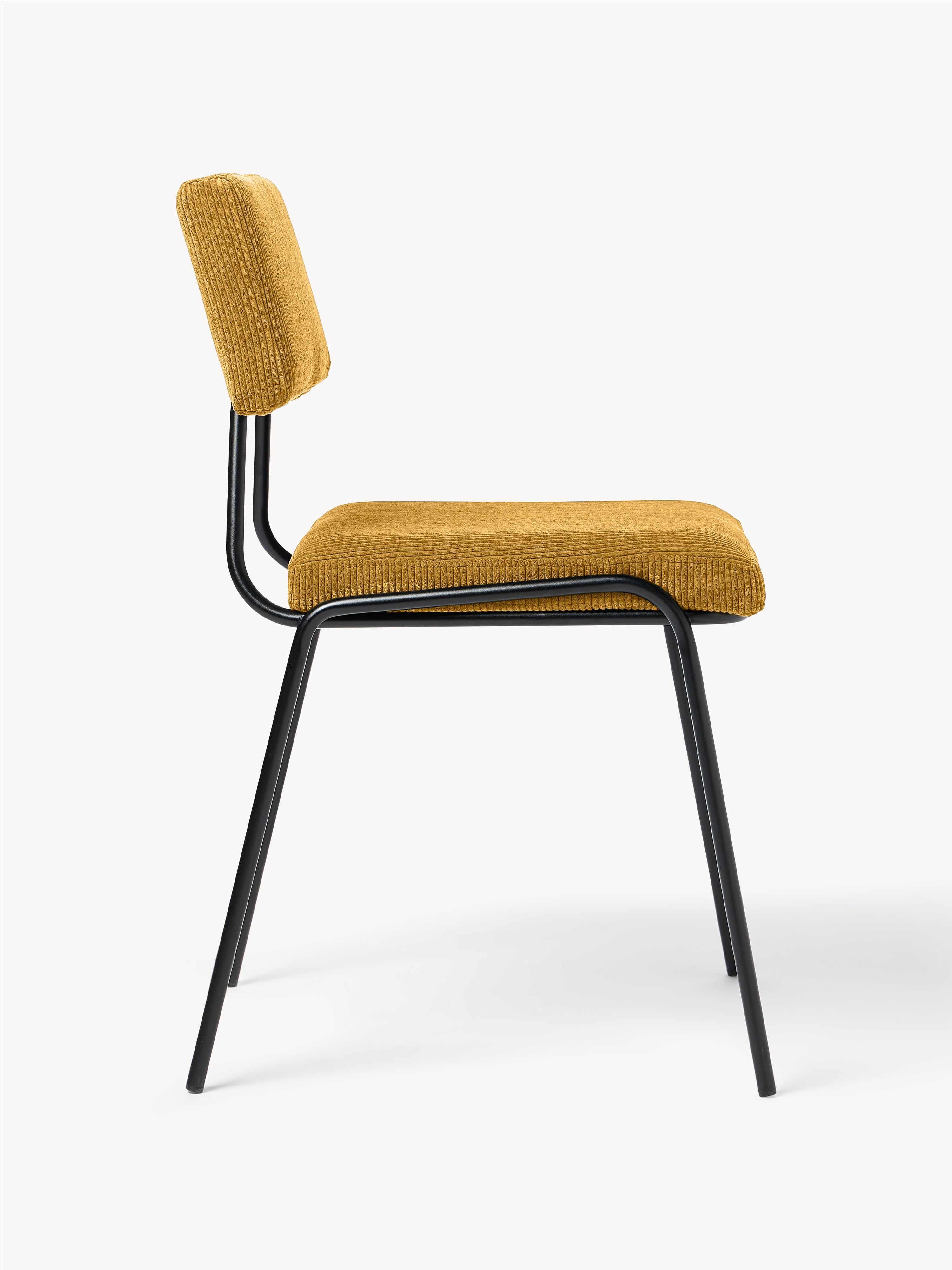 Corduroy gestoffeerde stoelen Mats, 2 stuks