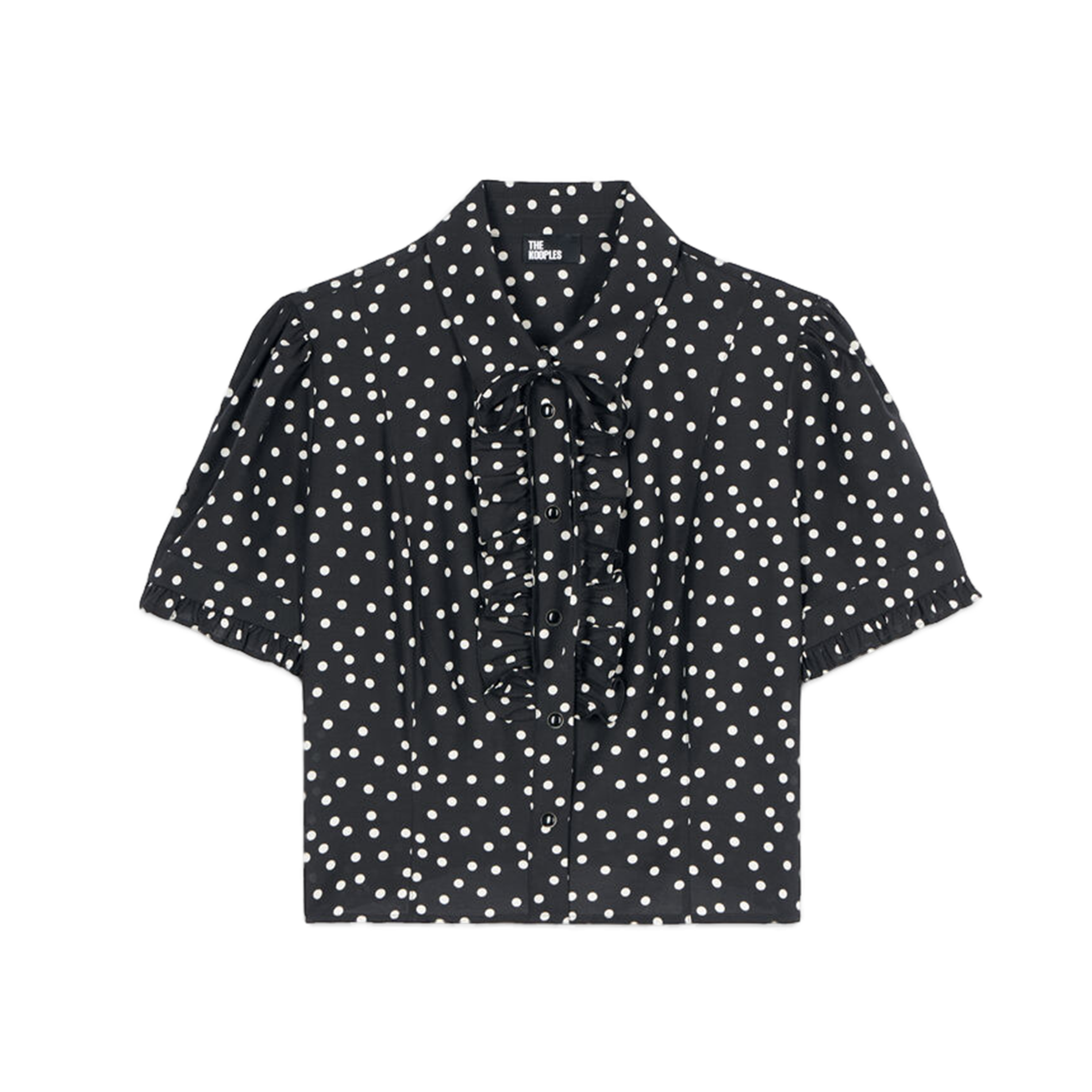 Chemise ajustée col classique en coton et soie mélangé imprimé | Noir