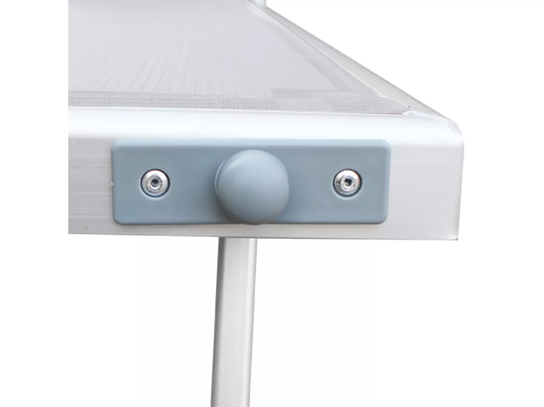 Chaise longue de plage en aluminium Polyester PVC blanc 38x186x61