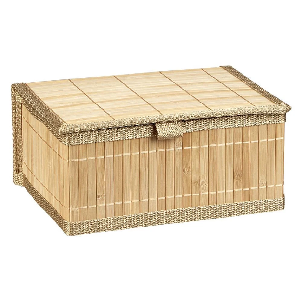 Boîte de rangement déco lattes en bambou  L24 x L18 cm