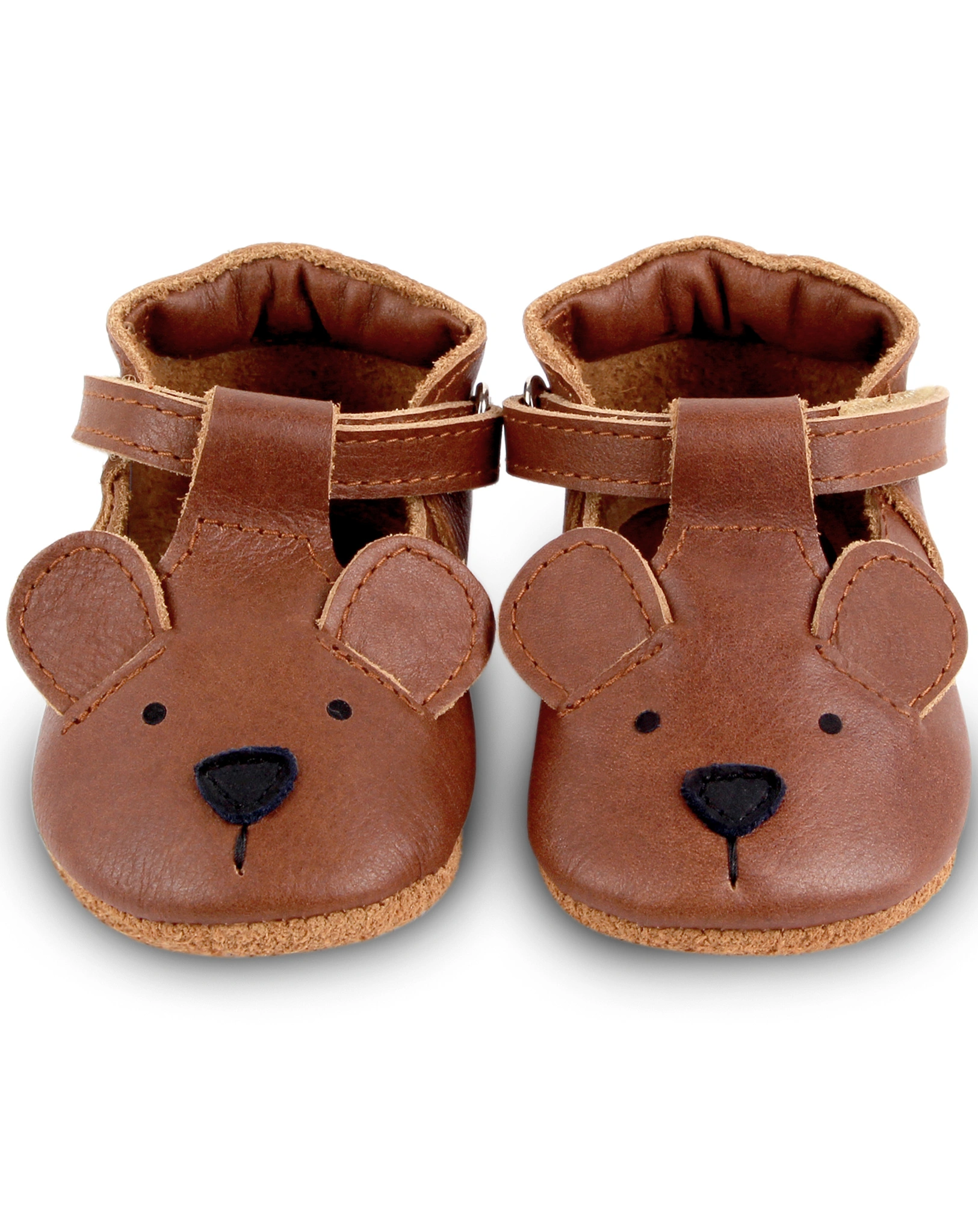 Krabbelschuhe SPARK CLASSIC - BEAR in cognac