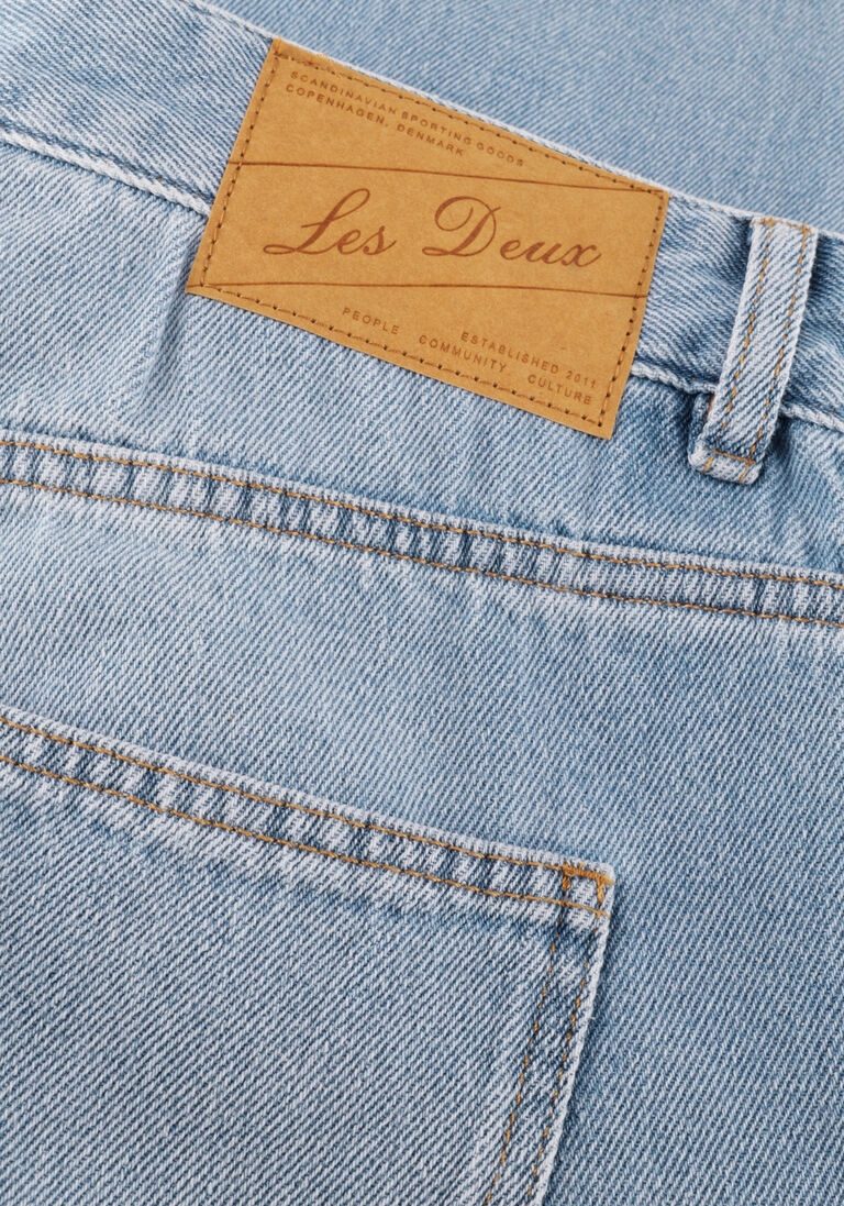 blauwe les deux straight leg jeans ryder washed denim jeans