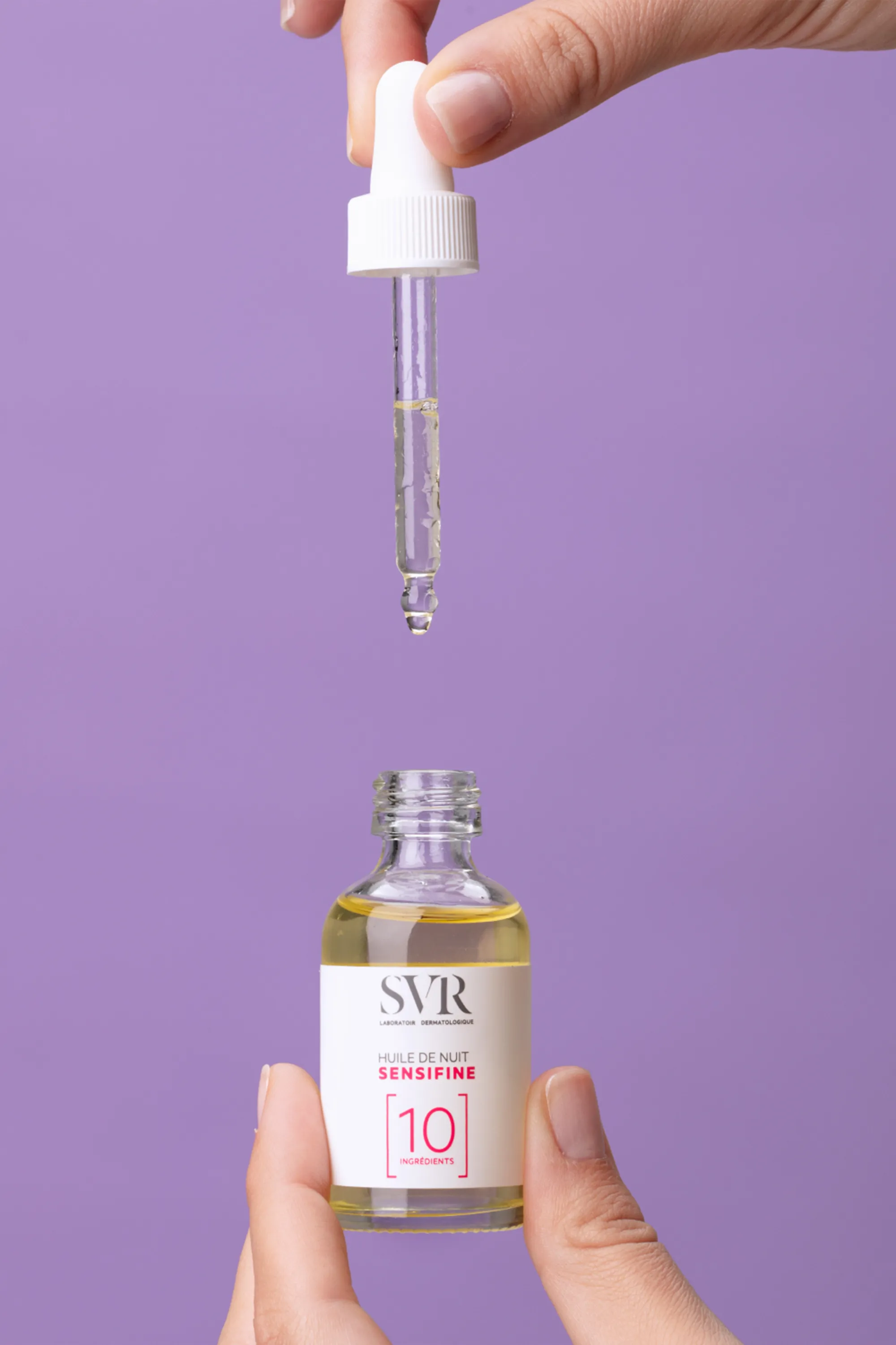 SVR Huile de nuit réparatrice apaisante, peaux sensibles, poly-allergiques Sensifine-30 ml