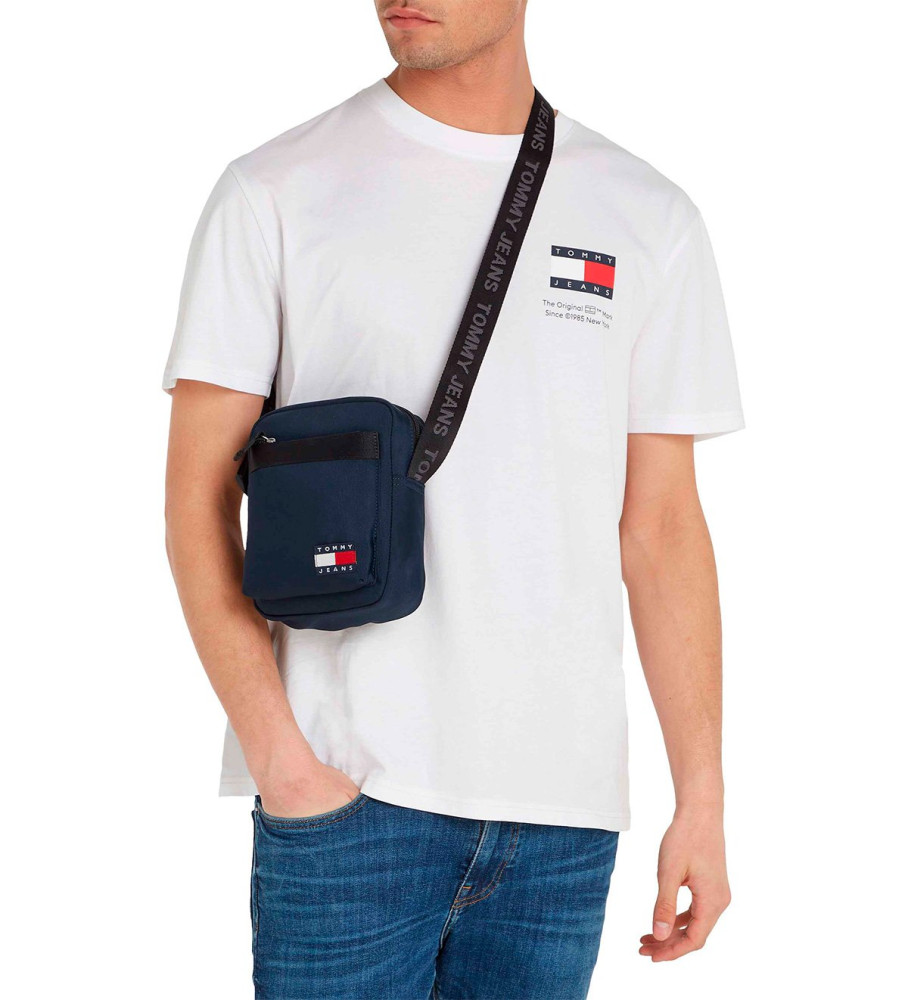 Bolsa Tommy Jeans Essential Reporter com logotipo azul-marinho