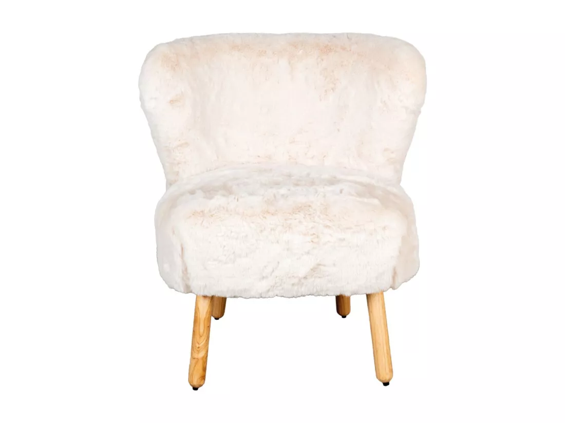 Fauteuil effet fourrure blanche Petit