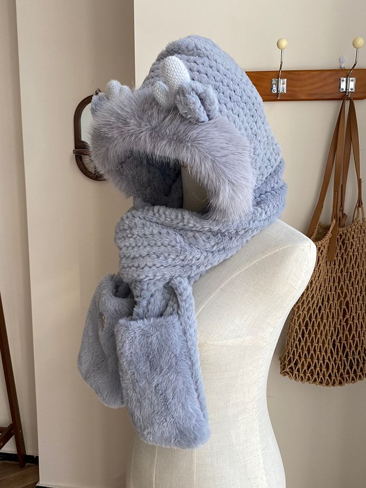 Zaalouk - Hertenhoorn Fluffy Hooded Scarf
