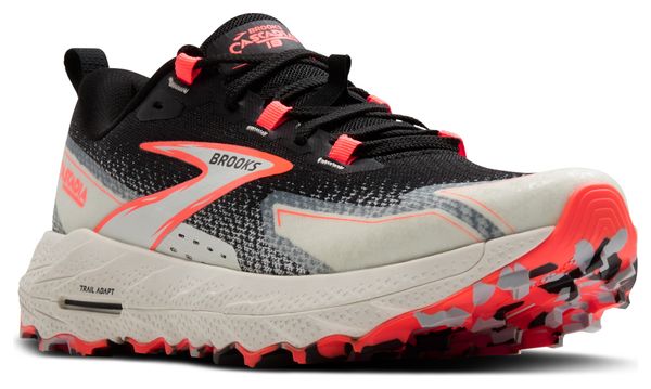 Chaussures Trail Brooks Cascadia 18 Noir/Blanc/Corail Femme