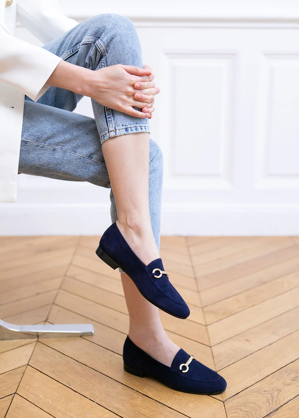 MOCASSIN MORS LA HAVANE VELOURS MARINE