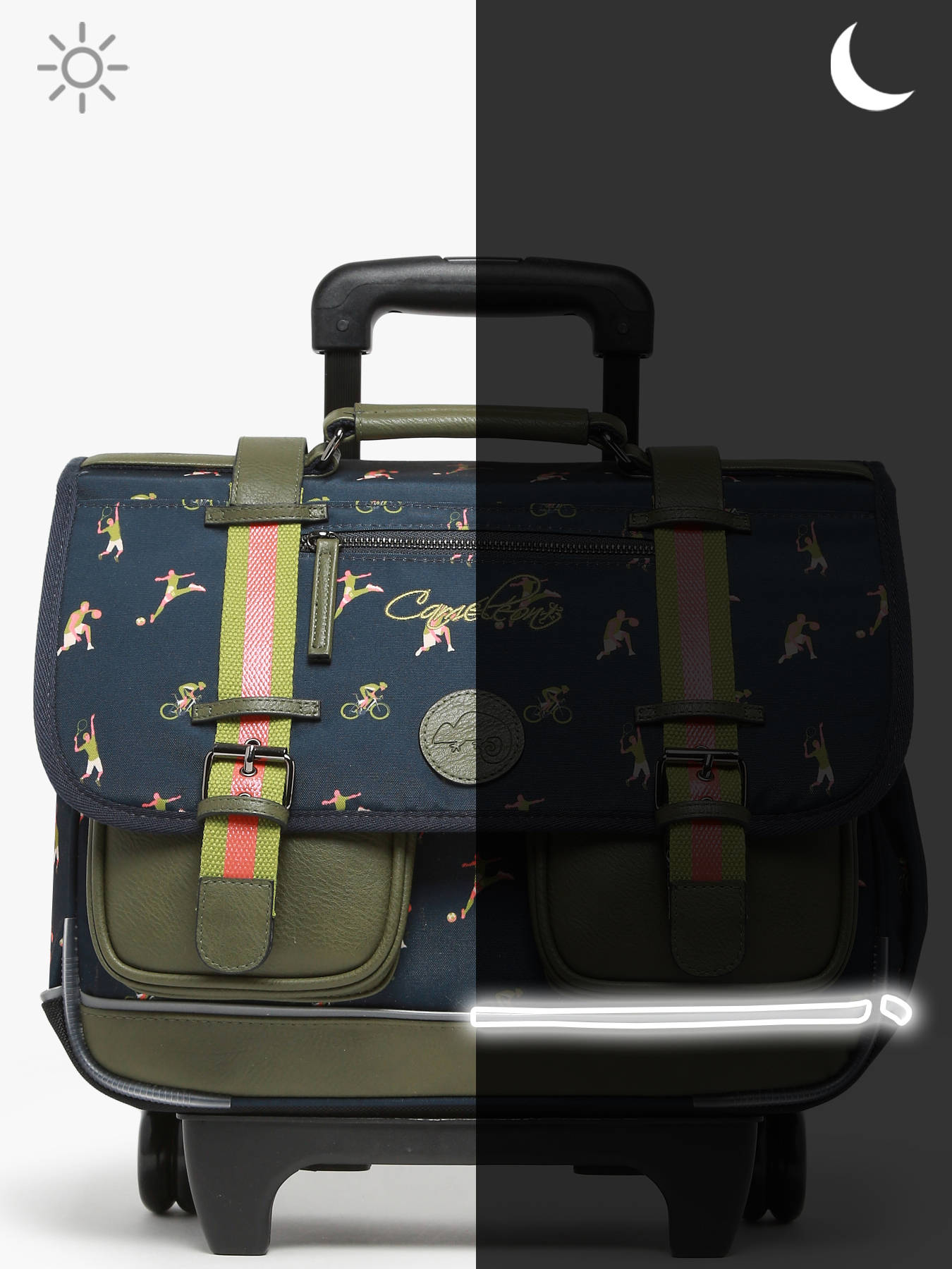 Cartable  roulettes enfant 2 compartiments CAMELEON