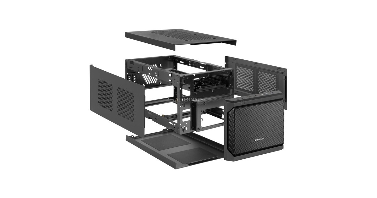 SharkoonQB One desktop behuizing  (Zwart | 4x USB-A)