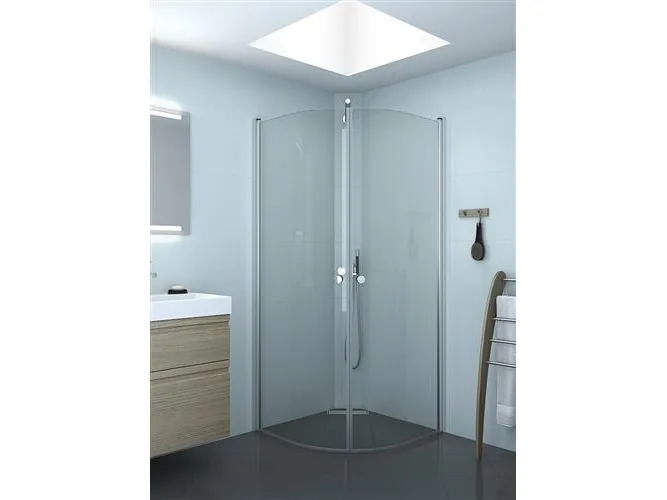 Dansani E91-01 Match E-halvrund svingdør 89-91 cm satin/klar