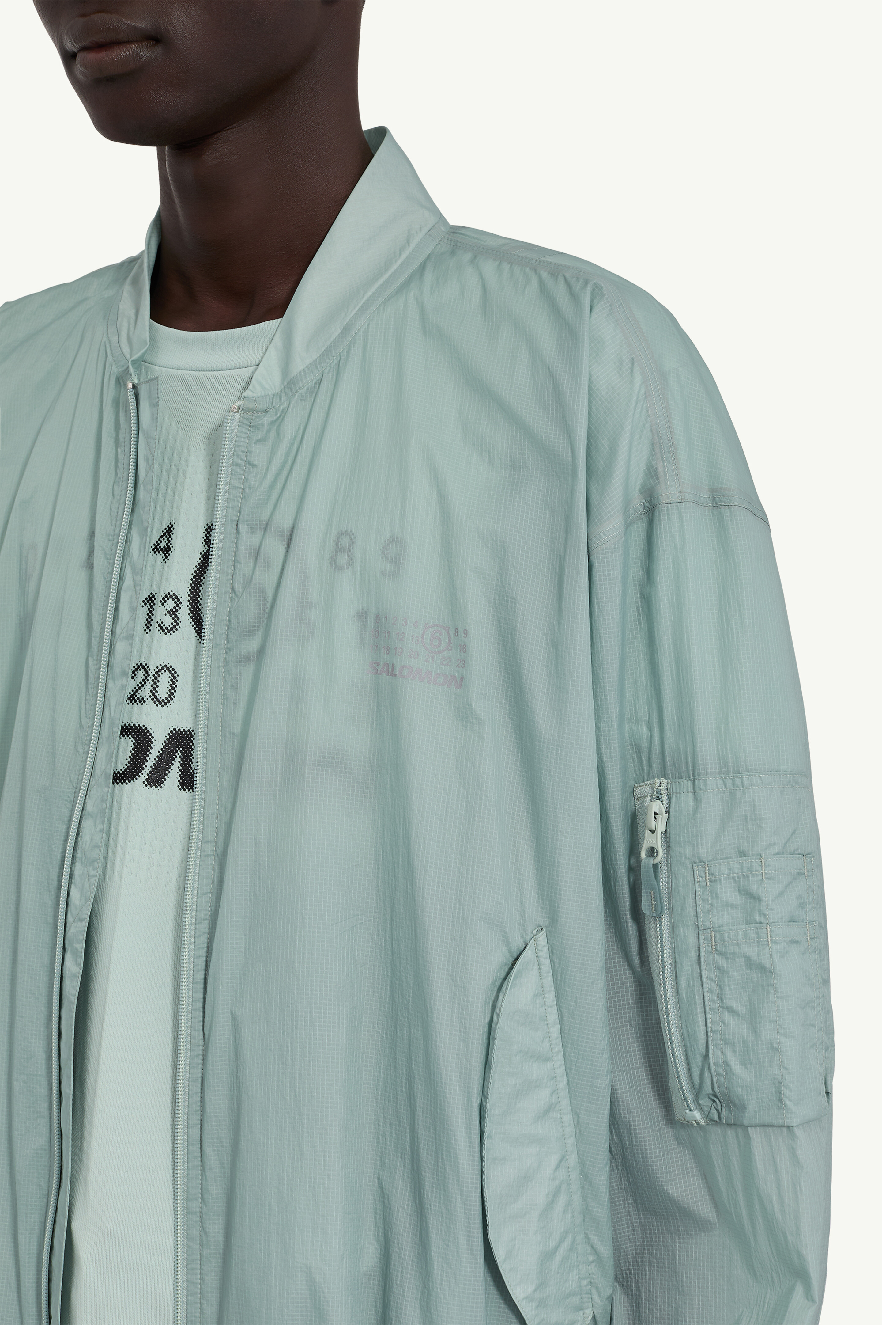Blue Elasticated Jacket MM6 x Salomon | MM6 Bleu clair