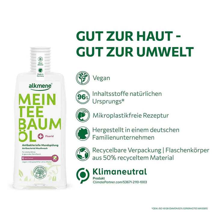 Alkmene Mein Teebaumöl antibakterielle Mundspülung, 500 ml