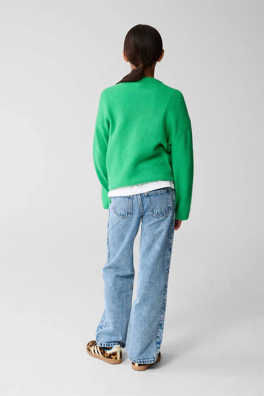 Shoeby trui groen fijn gebreid