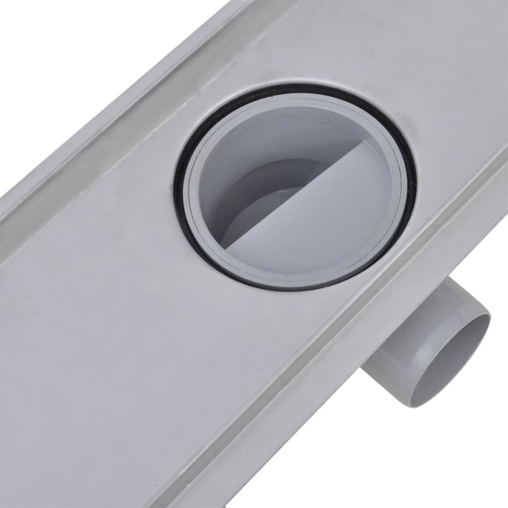 Drain de douche linéaire 2 pcs 730 x 140 mm acier inoxydable