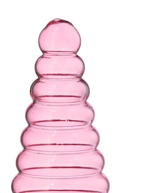 sapin de Noël en verre rose