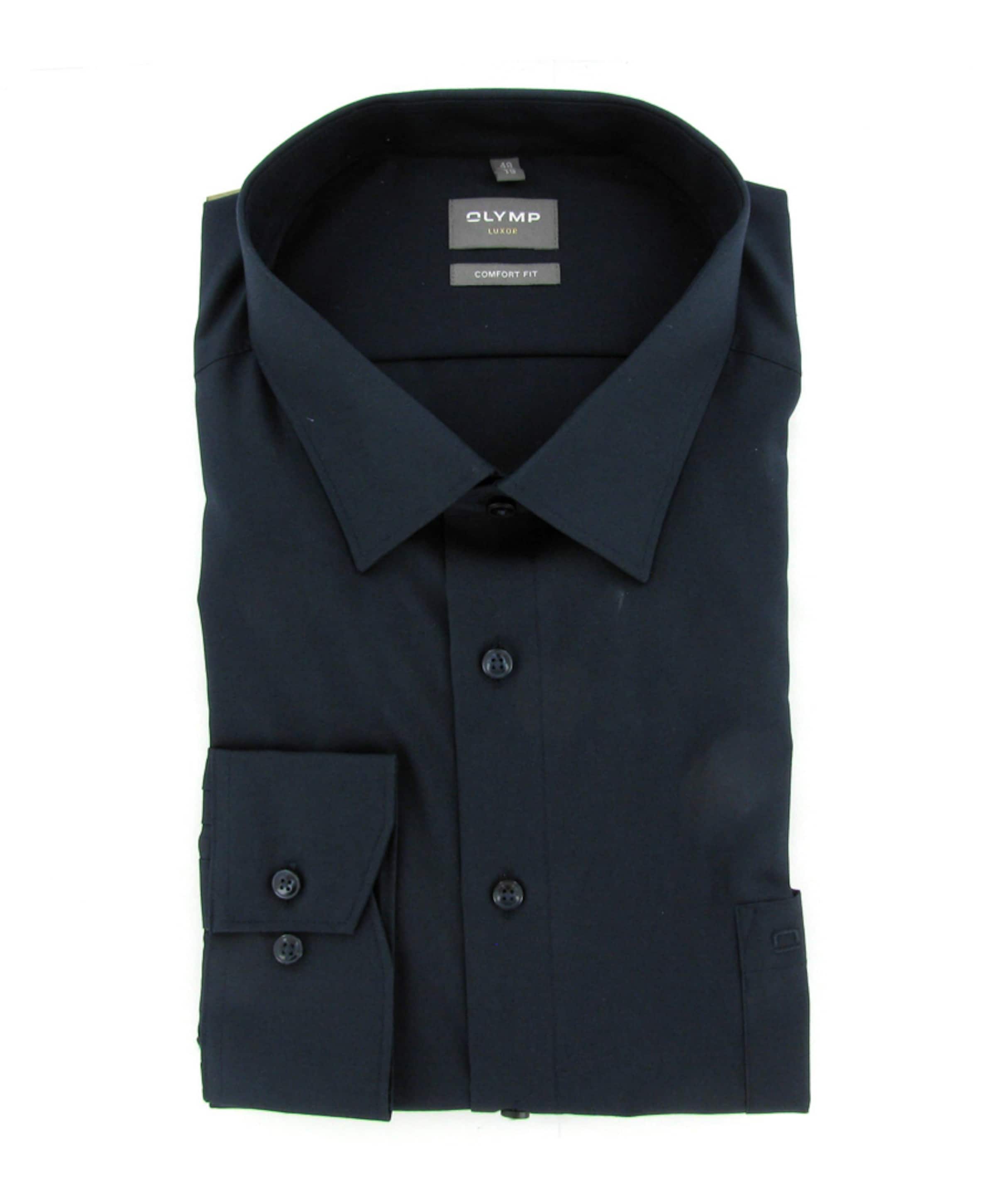 Olymp Comfort Fit Luxor Heren overhemd lange mouw blauw
