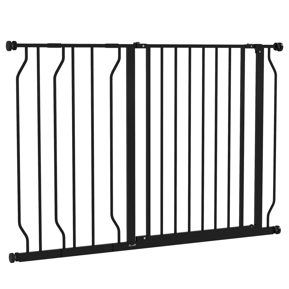 PawHut veiligheidshek, 115L x 3B x 76H cm, staal, ABS, zwart