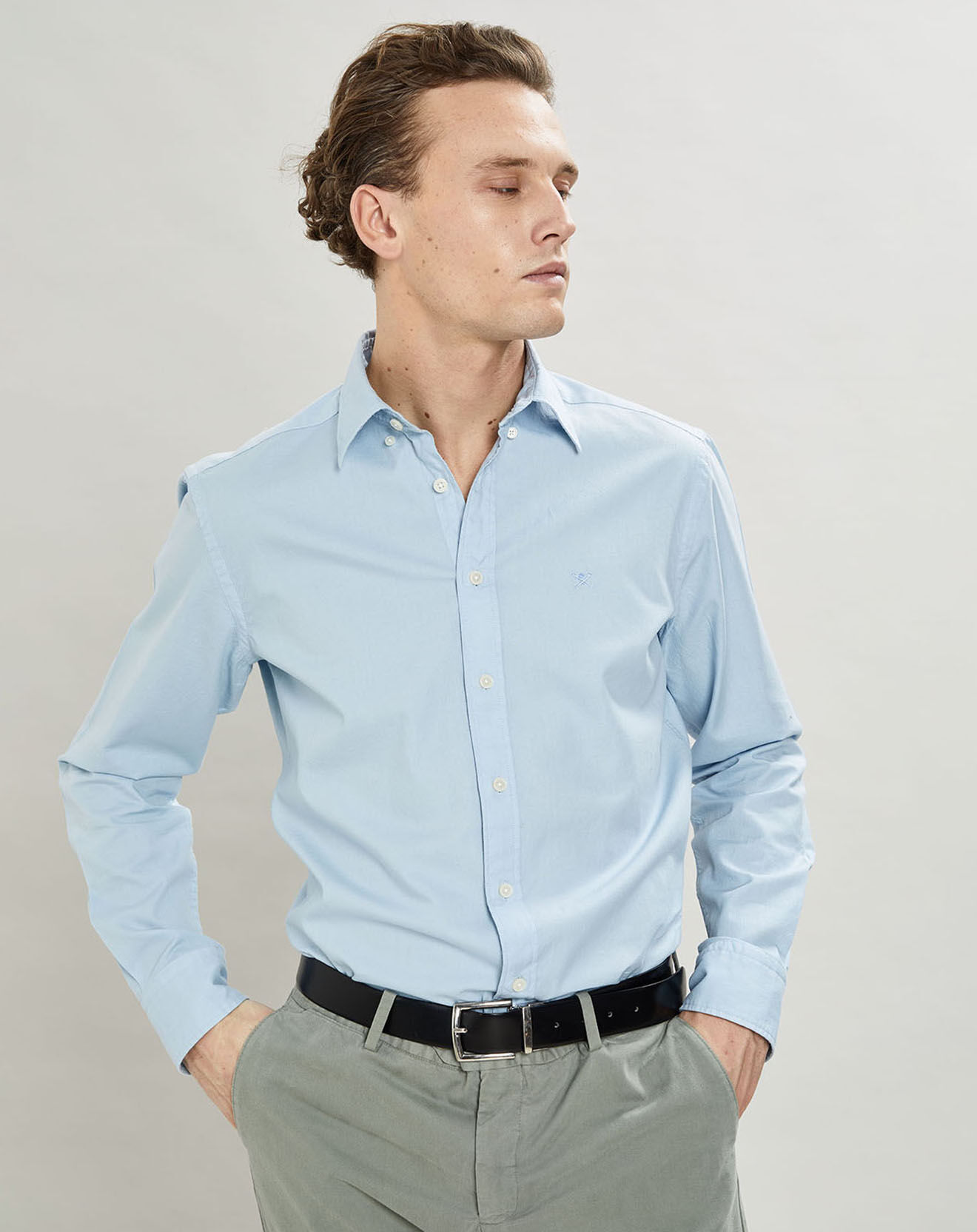 Hackett London Chemise Slim Fit Oxford bleu clair