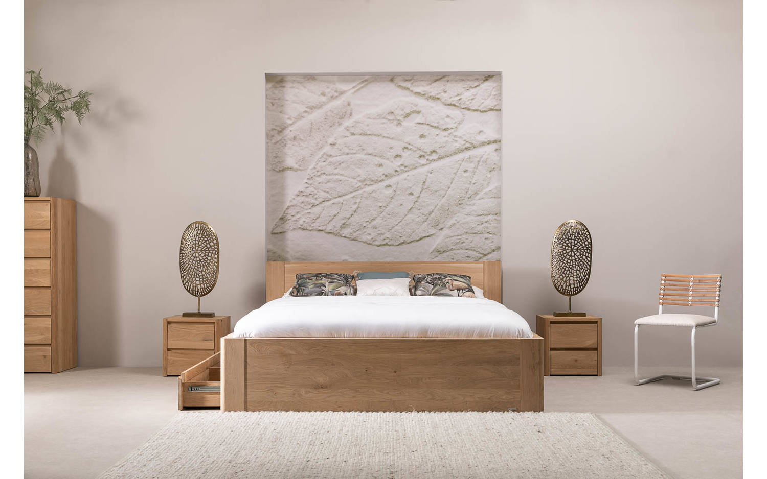 Goossens Bedframe Bibi - 160 x 210 - Eiken naturel - Hout