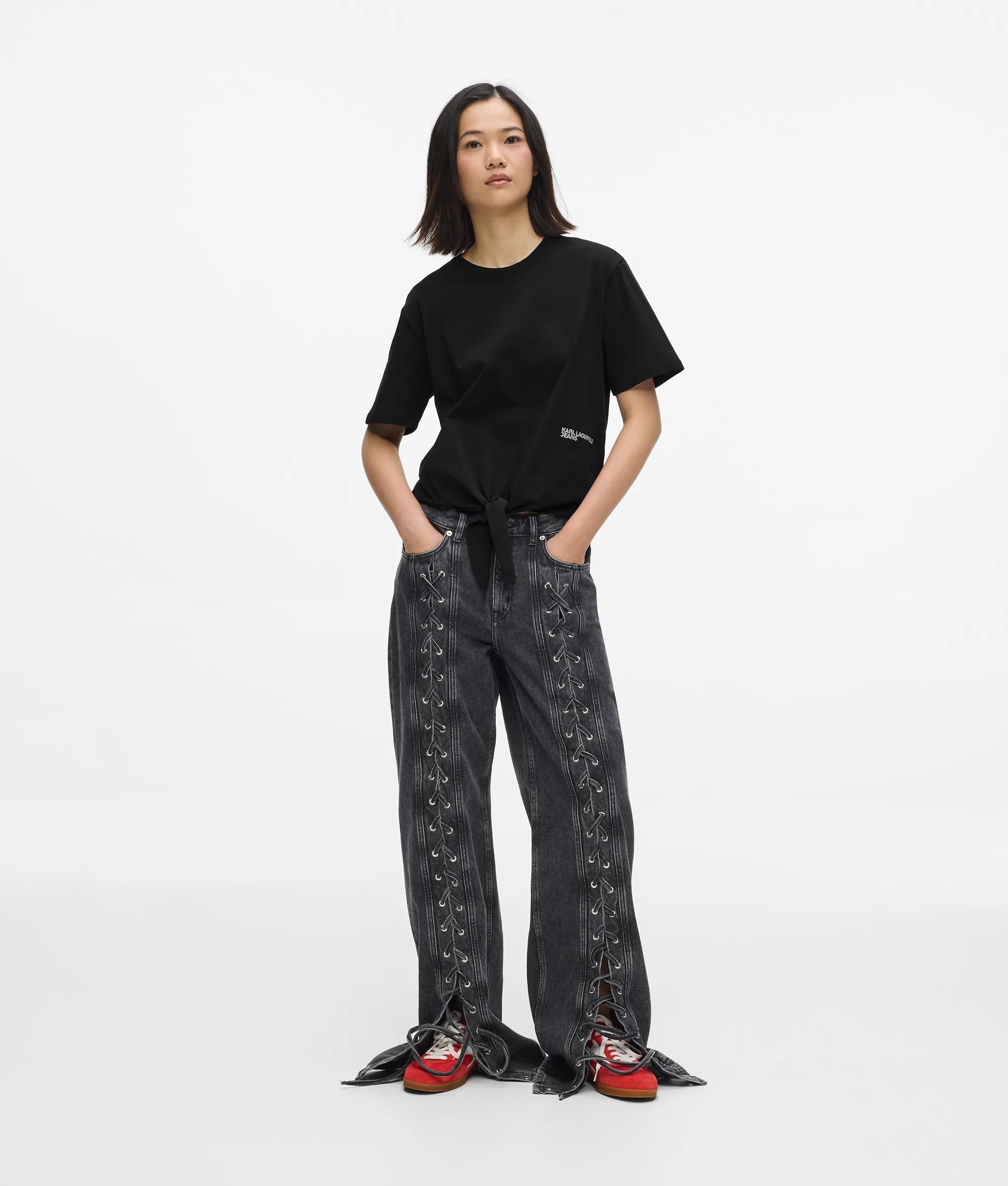 T-shirt met normale pasvorm en strikdetail