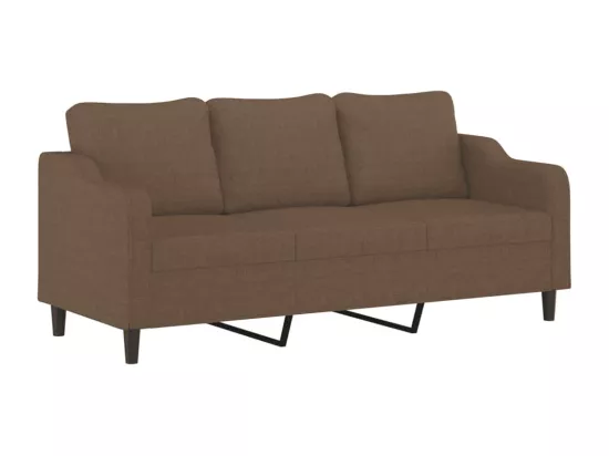 Ensemble de canapés 2 pcs avec coussins Marron Tissu