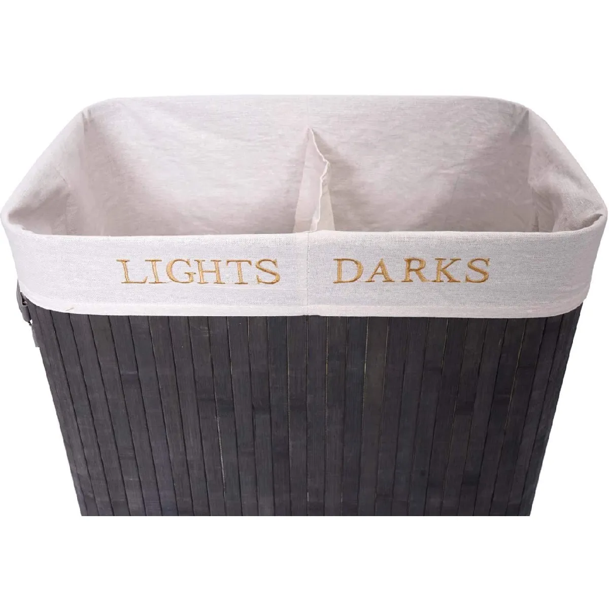 Decoshop26 Corbeille à linge bambou - 100 L Gris foncé