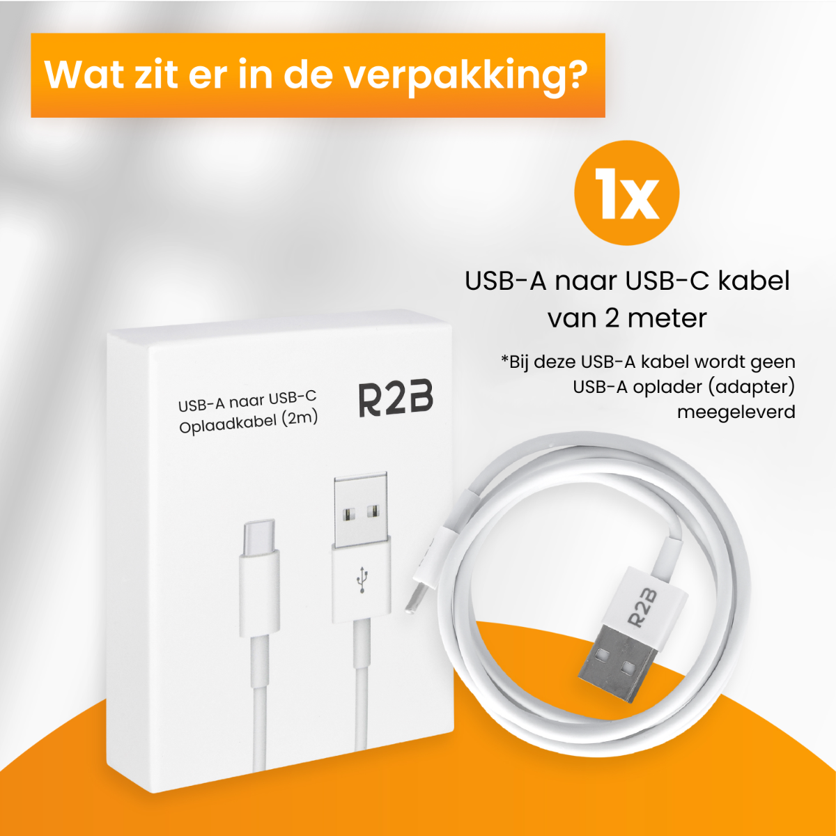 R2B USB-A naar USB-C Kabel - 2 meter